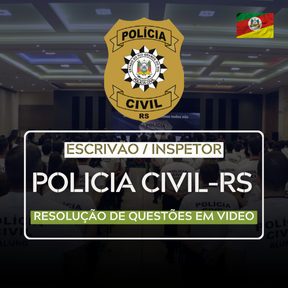 Logo Polícia Civil RS - Escrivão / Inspetor - 2.000 Questões 2.000 Questões Comentadas em Vídeo