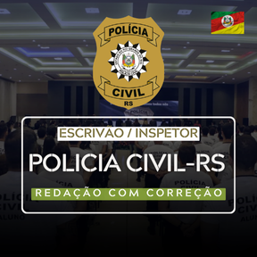 Logo Polícia Civil RS - Escrivão / Inspetor - Redação Aulas + Correção de Redações